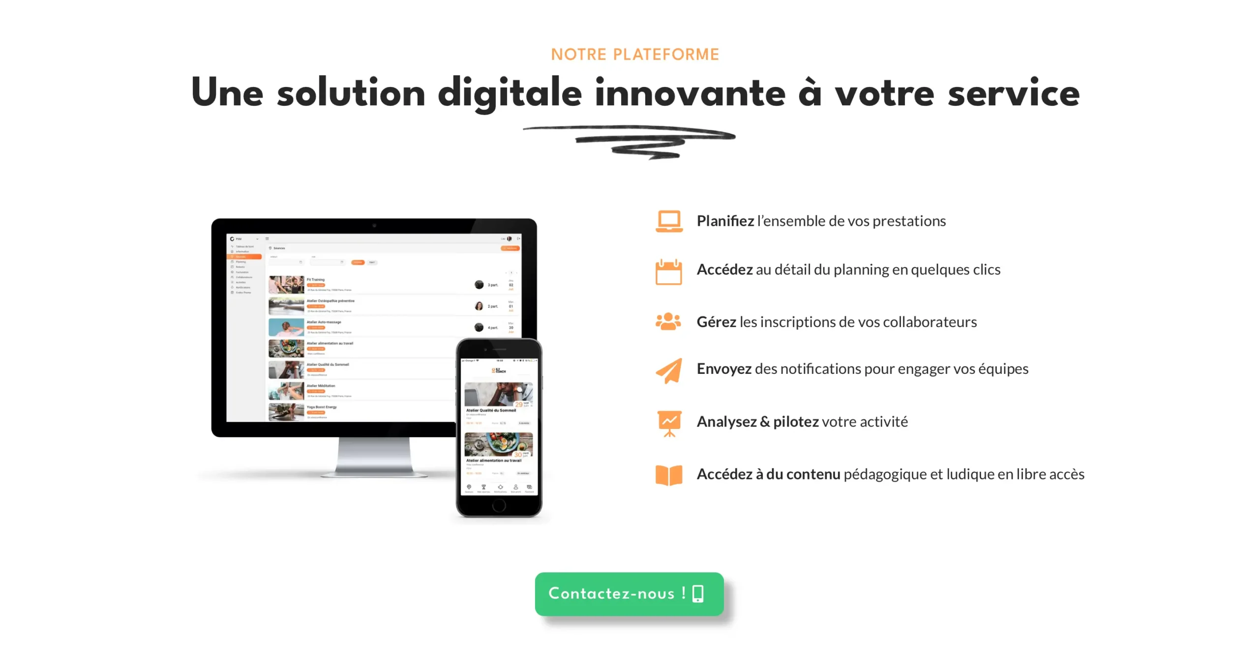 site web pour start-up - ilycoach - produit